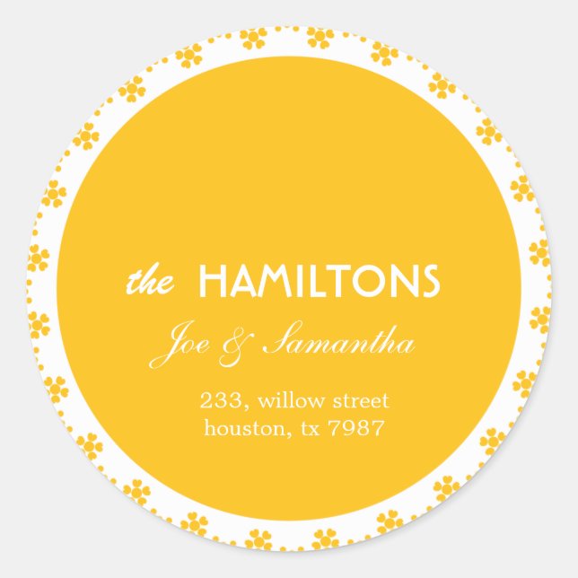 Fleur jaune - adresse étiquette (Devant)