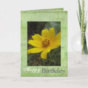 Fleur Jaune Bonne carte d'anniversaire