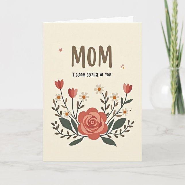 Fleur Je Fleuris Pour Toi Carte (Devant)