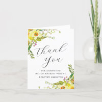 Fleur jonquille Jaune 21e Merci d'anniversaire