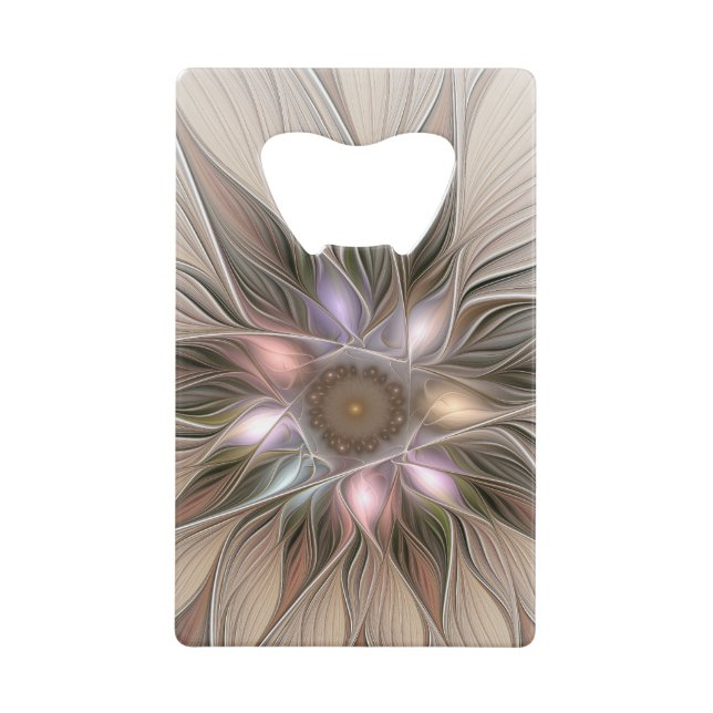 Fleur joyeuse Abstrait Beige Brun Floral Fractale (Devant)