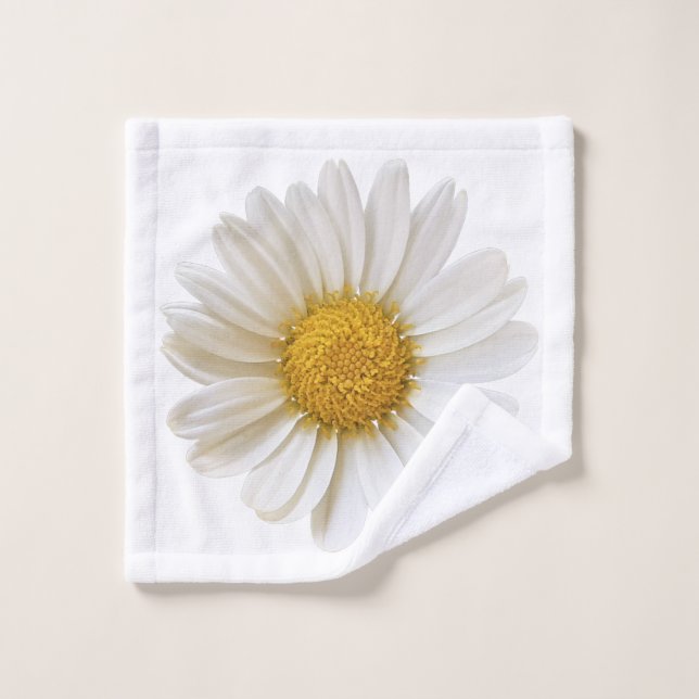 Fleur marguerite blanche (Gant de toilette)