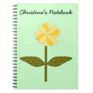 Fleur marguerite jaune Carnet personnalisable