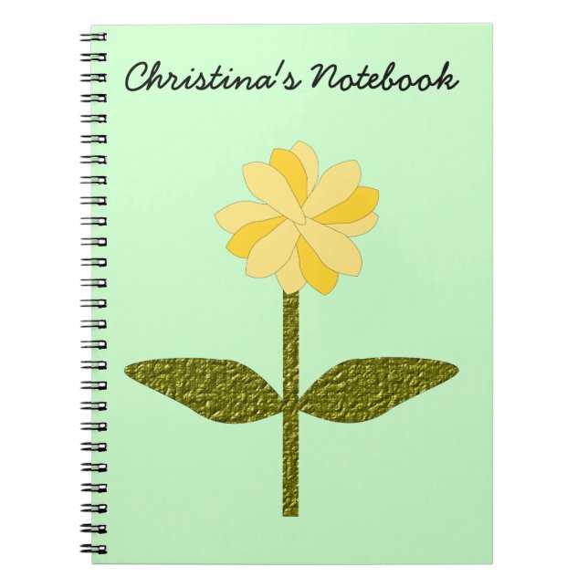 Fleur marguerite jaune Carnet personnalisable (Devant)