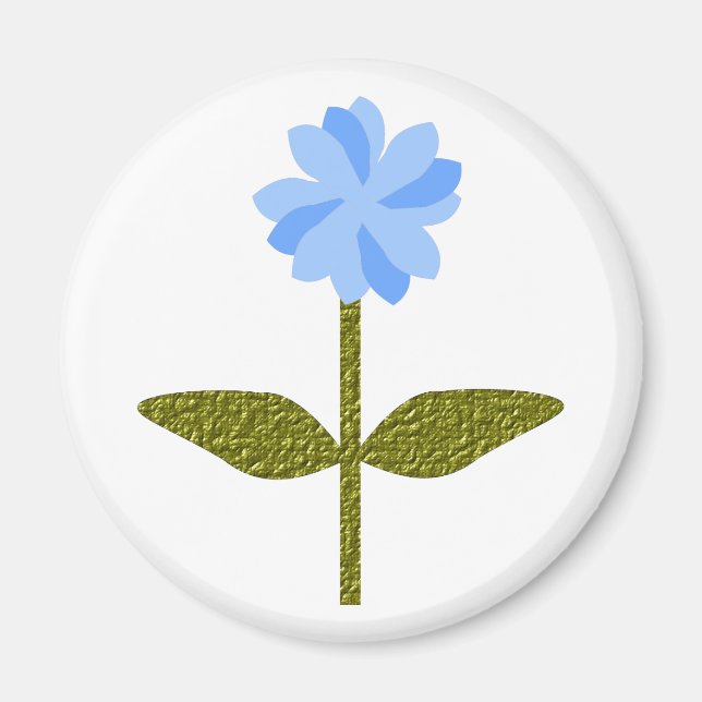 Fleur marguerite Joli Aimant bleu (Devant)
