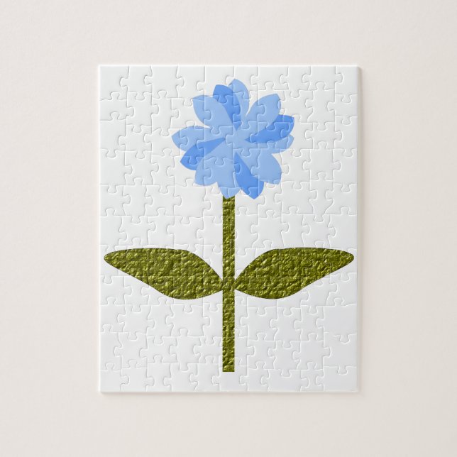 Fleur marguerite Joli Puzzle bleu (Vertical)