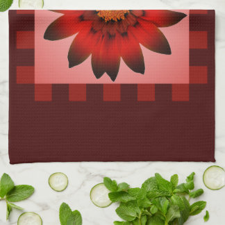 Fleur marguerite rouge #2 Serviette de cuisine