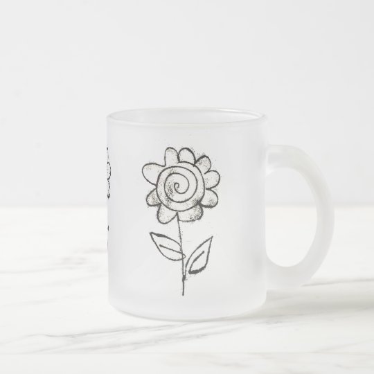 Fleur mono d'impression tasse givré