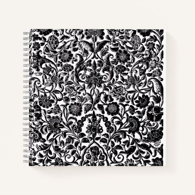 "Fleur monochrome" Cahier à reliure spirale rigide (Devant)