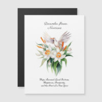 Fleur Narcisse de décembre avec oiseaux floraux
