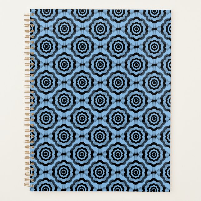 Fleur noire bleue Motif sans couture (Devant)