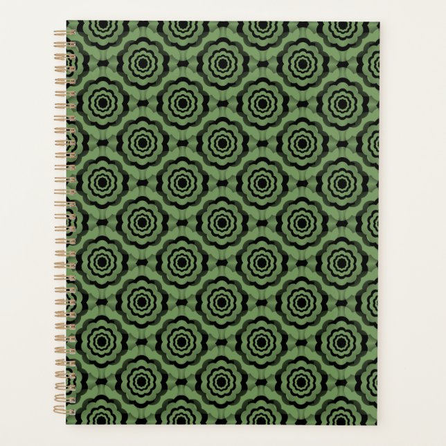 Fleur noire verte Motif sans couture (Devant)