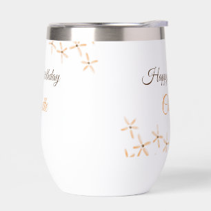 Fleur orange brune heureux anniversaire ajouter no