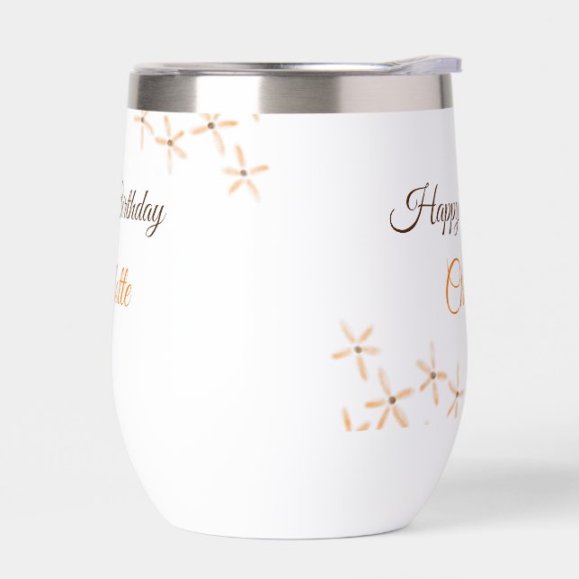 Fleur orange brune heureux anniversaire ajouter no (Gauche)