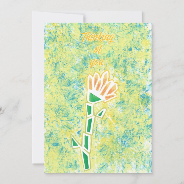 Fleur orange jaune Abstraite Penser à votre carte (Devant)