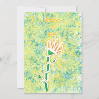 Fleur orange jaune Abstraite Penser à votre carte