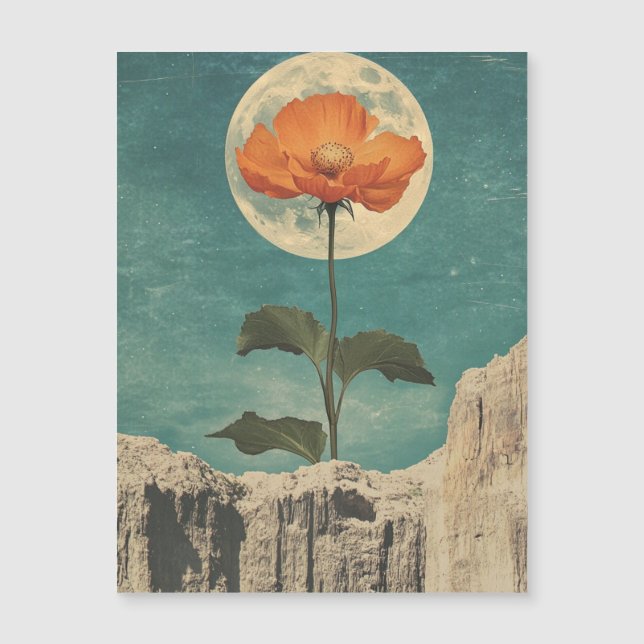 Fleur orange Lune - Charme Boho Vintage (Devant)