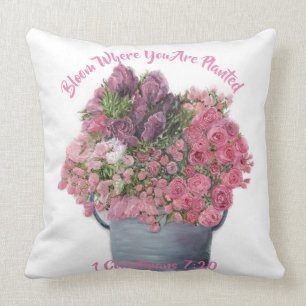 Fleur où vous êtes coussin planté