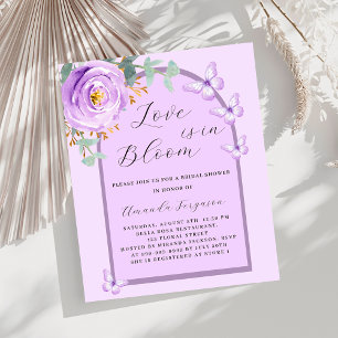 Fleur papillon violet Poudre nuptiale invitation