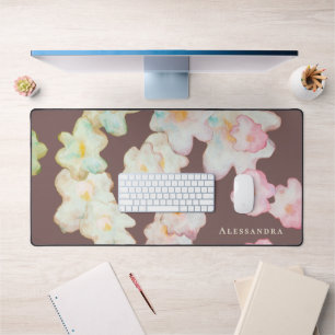 Fleur personnalisée aquarelle Marron Crème Rose Él