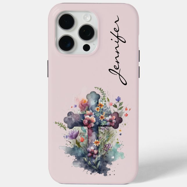 Fleur personnalisée coque iphone chrétien (Verso)