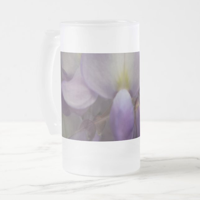 Fleur pourpre Gelée 16 oz de verre givré Mug (Devant gauche)