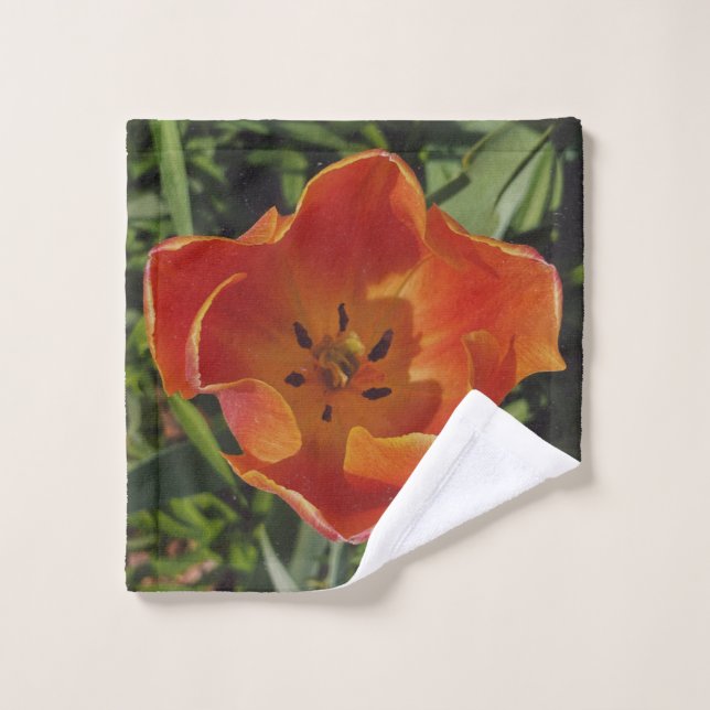 fleur printanière rouge (Gant de toilette)