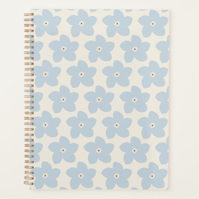 Fleur Rétro Bleu Clair Et Crème (Devant)
