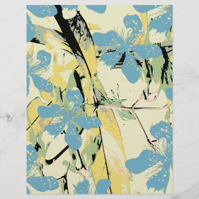 fleur rétro bleu et jaune (Devant)