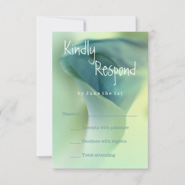 Fleur romantique dans les tons bleus RSVP (Devant)