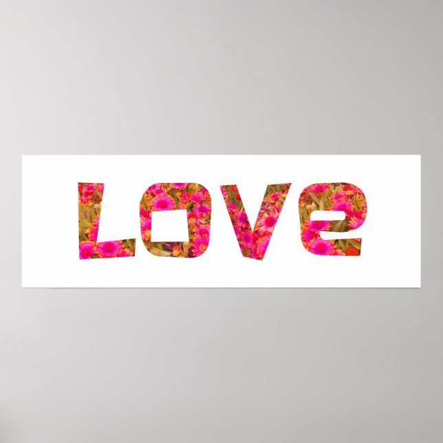 fleur rose amour typographie poster art mur (Devant)