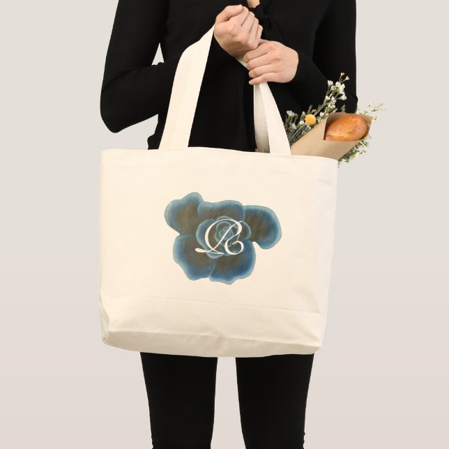 Fleur Rose bleu, Sacs fourre-tout Monogrammes, Mod (Devant (produit))