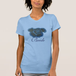Fleur rose bleue T-shirts de mariée