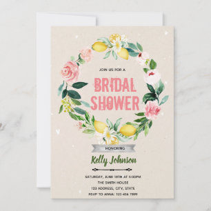 Fleur rose citron invitation