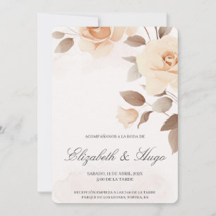 Fleur rose clair Faire-part de mariage