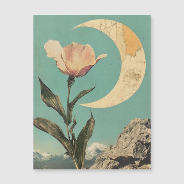 Fleur rose et lune de croissant (Devant)
