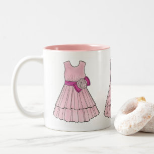 Fleur rose Fille de mariage Pageant robe Mug
