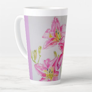 Fleur rose Lilium Floral Aquarelle Art Mug