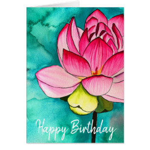 Fleur rose lotus fine art aquarelle