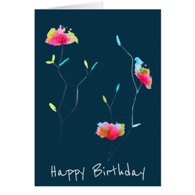 Fleur rose moderne simple d'inspiration japonaise (Devant)