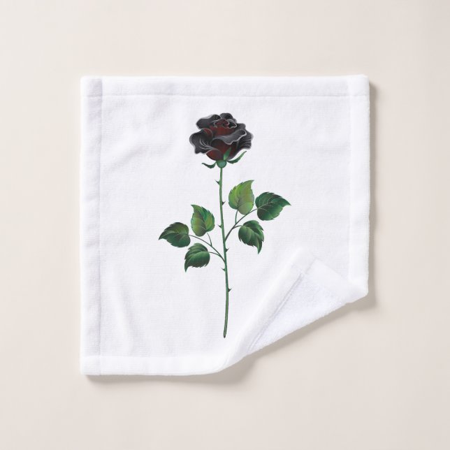 Fleur rose noire (Gant de toilette)