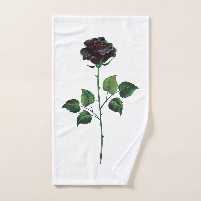 Fleur rose noire (Serviette à main)