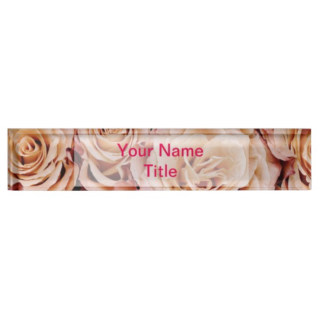 Fleur rose rose faite sur commande de plaque (Devant)