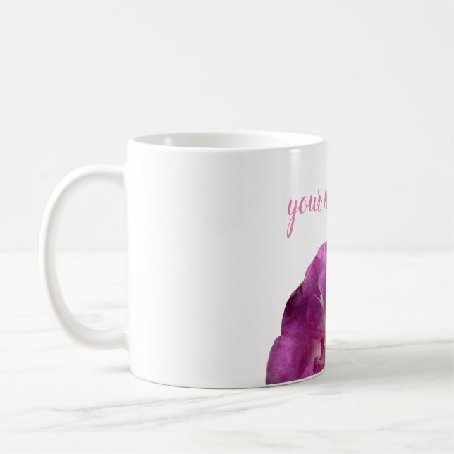 Fleur rose rose, Mug classique personnalisé (Gauche)