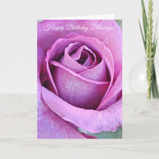 Fleur Rose violette Art Faith Carte d'anniversaire (Devant)