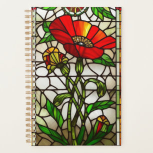Fleur rouge de verre teinté élégant
