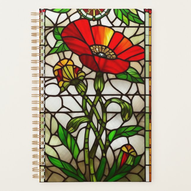 Fleur rouge de verre teinté élégant (Devant)