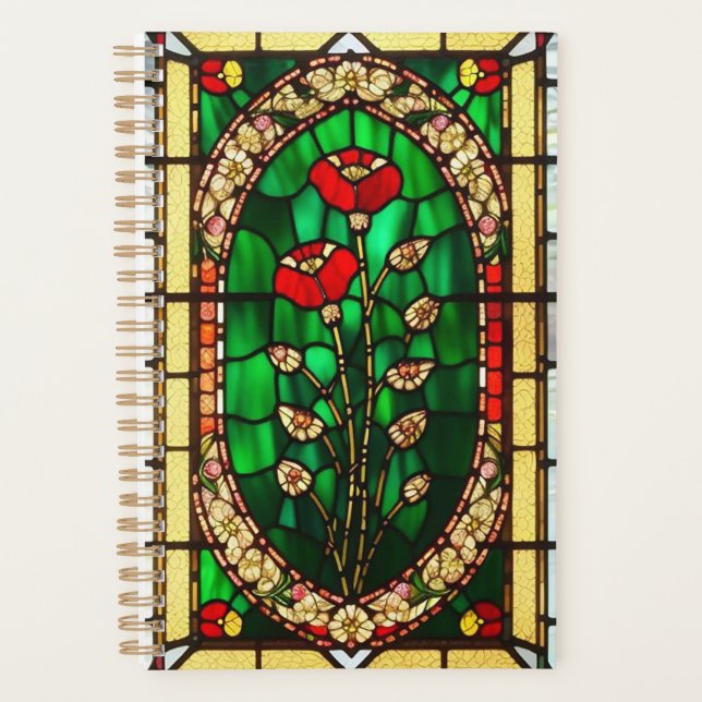 Fleur rouge de verre teinté élégant (Devant)
