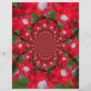 Fleur Rouge Naturelle Blanc Plumes Kaleidoscope Ar