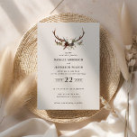Fleur rustique et bois de cerf invitation de maria<br><div class="desc">Mariage de fleurs rustiques et de bois de cerf invitent. Avec de beaux détails aquarelle. Cette invitation de mariage moderne est sûr de définir le style pour votre grand jour.</div>